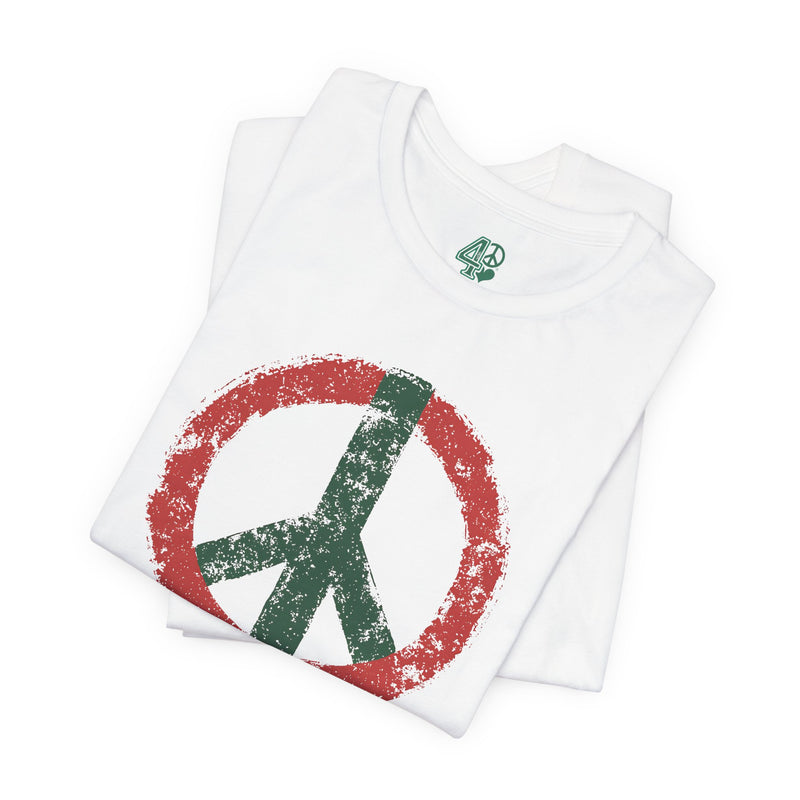 Retro Christmas Peace Symbol Tee