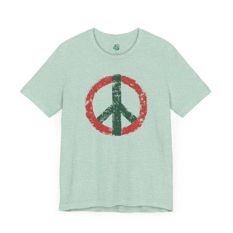 Retro Christmas Peace Symbol Tee