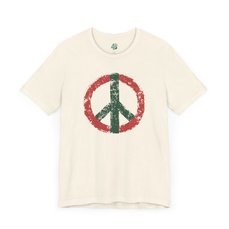 Retro Christmas Peace Symbol Tee